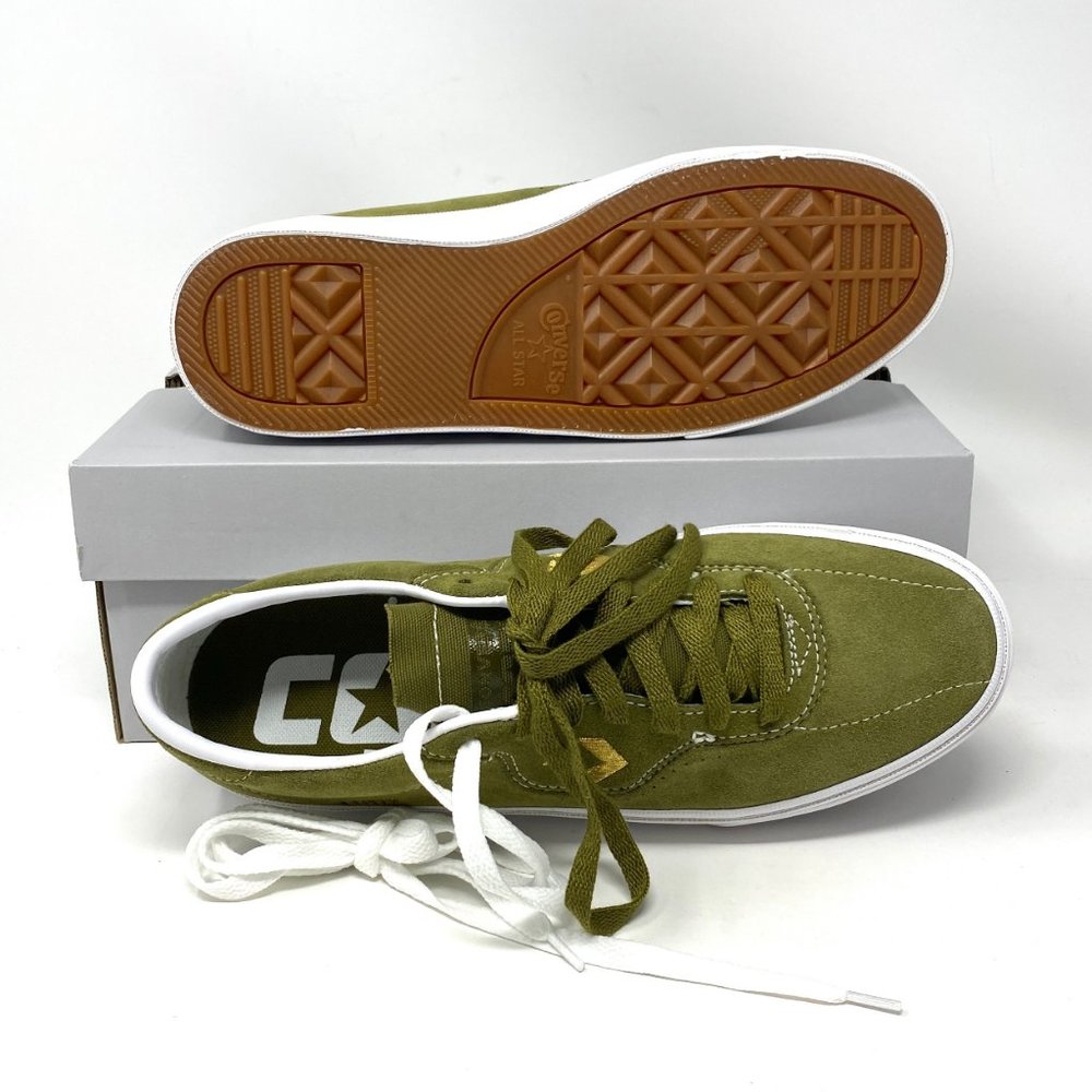 CONVERSE Men Louie Lopez Pro OX Suede Dark Moss Gold Green Skate Sneaker 168669C - Picture 2 of 11